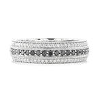 Wide Black Diamond Milgrain Band Ring