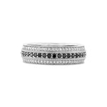 Wide Black Diamond Milgrain Band Ring