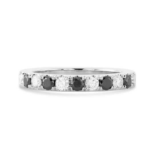 Black Diamond Half-Eternity Band Ring