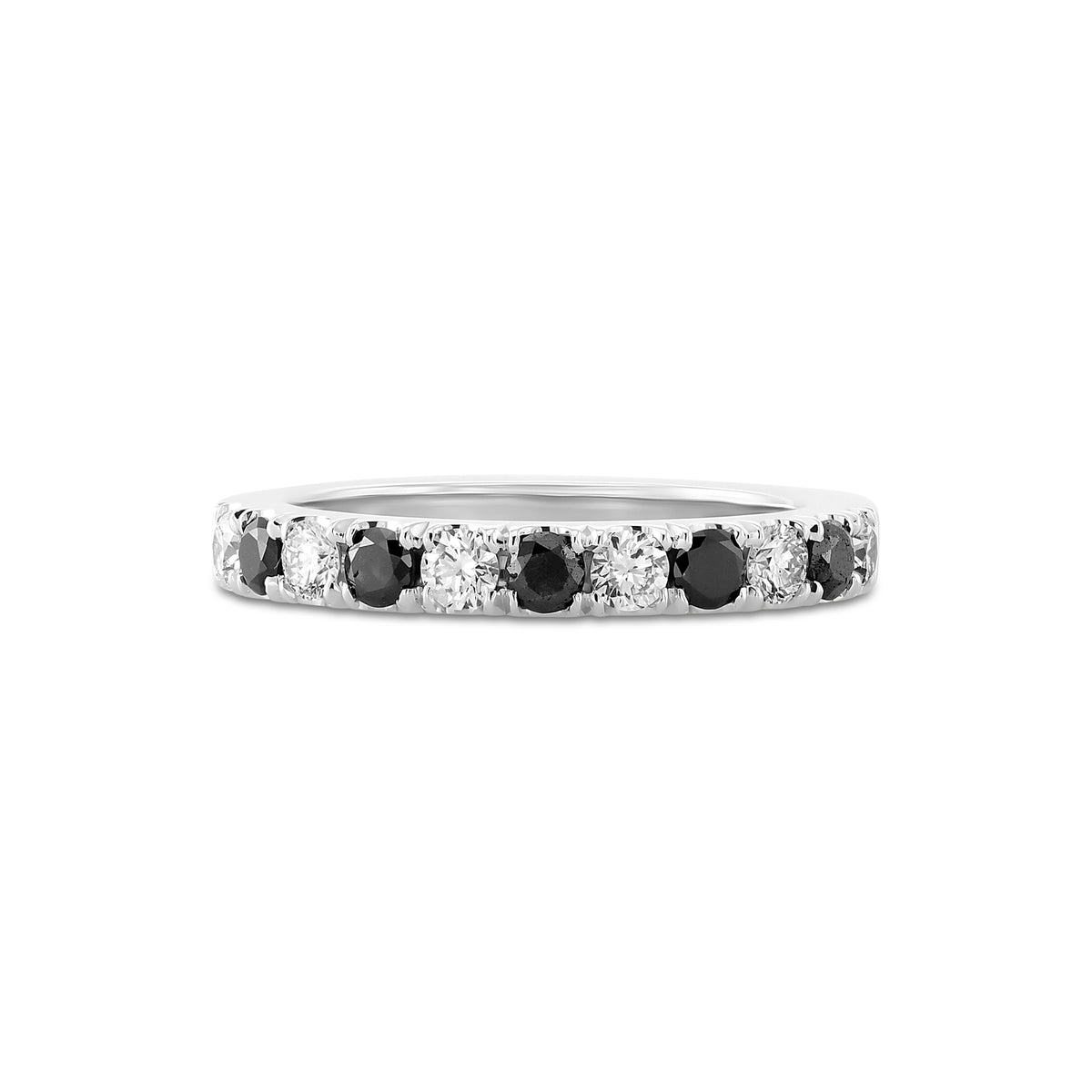 Black Diamond Half-Eternity Band Ring