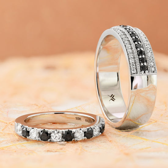 Black Diamond Half-Eternity Band Ring
