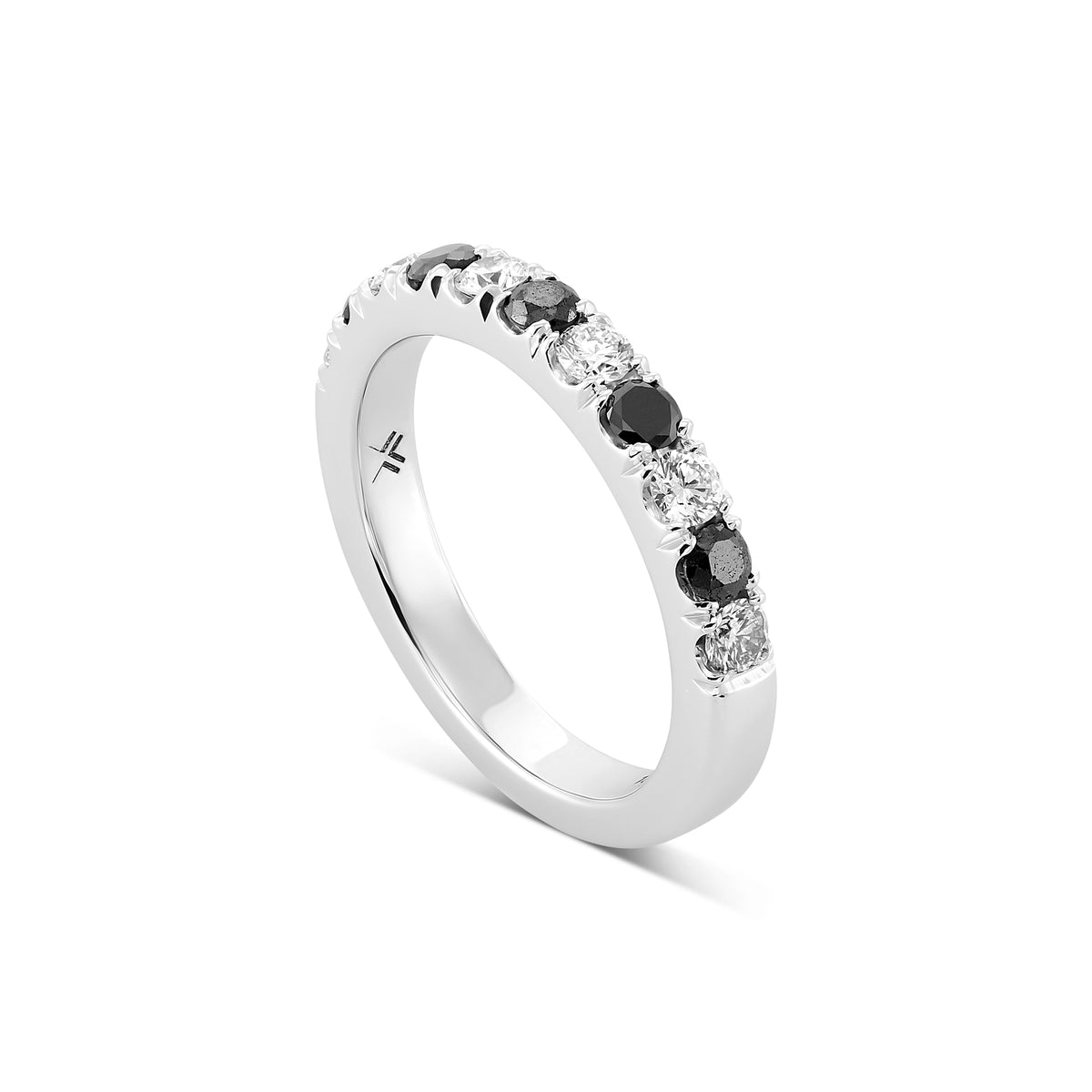 Black Diamond Half-Eternity Band Ring