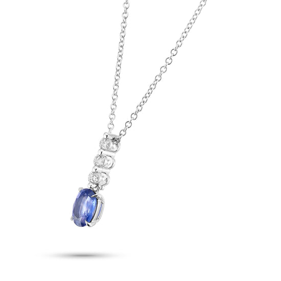 Oval Sapphire Drop Pendant