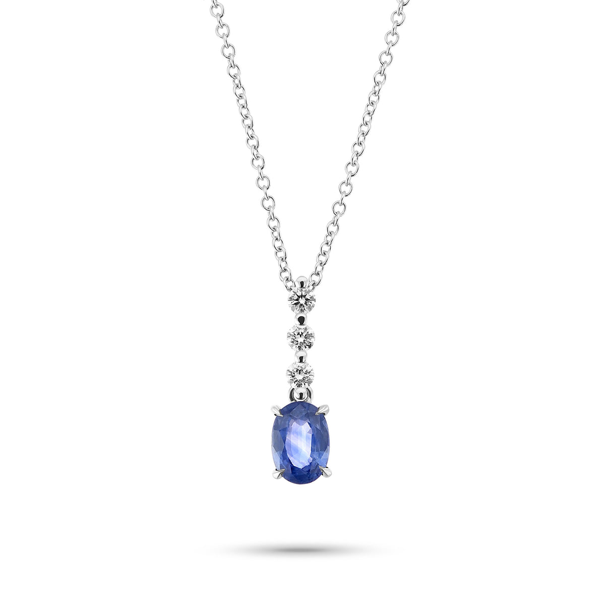 Oval Sapphire Drop Pendant