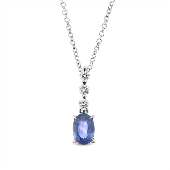 Oval Sapphire Drop Pendant