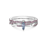 Fancy Blue Marquise & Pink Diamond Engagement & Wedding Ring Set