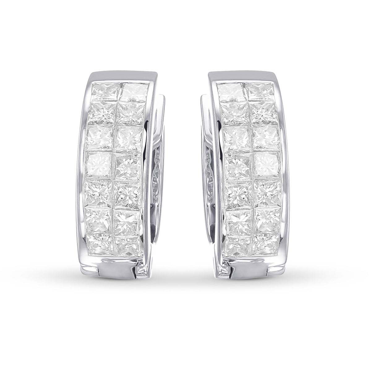 White Diamonds Princess Hoop Earrings