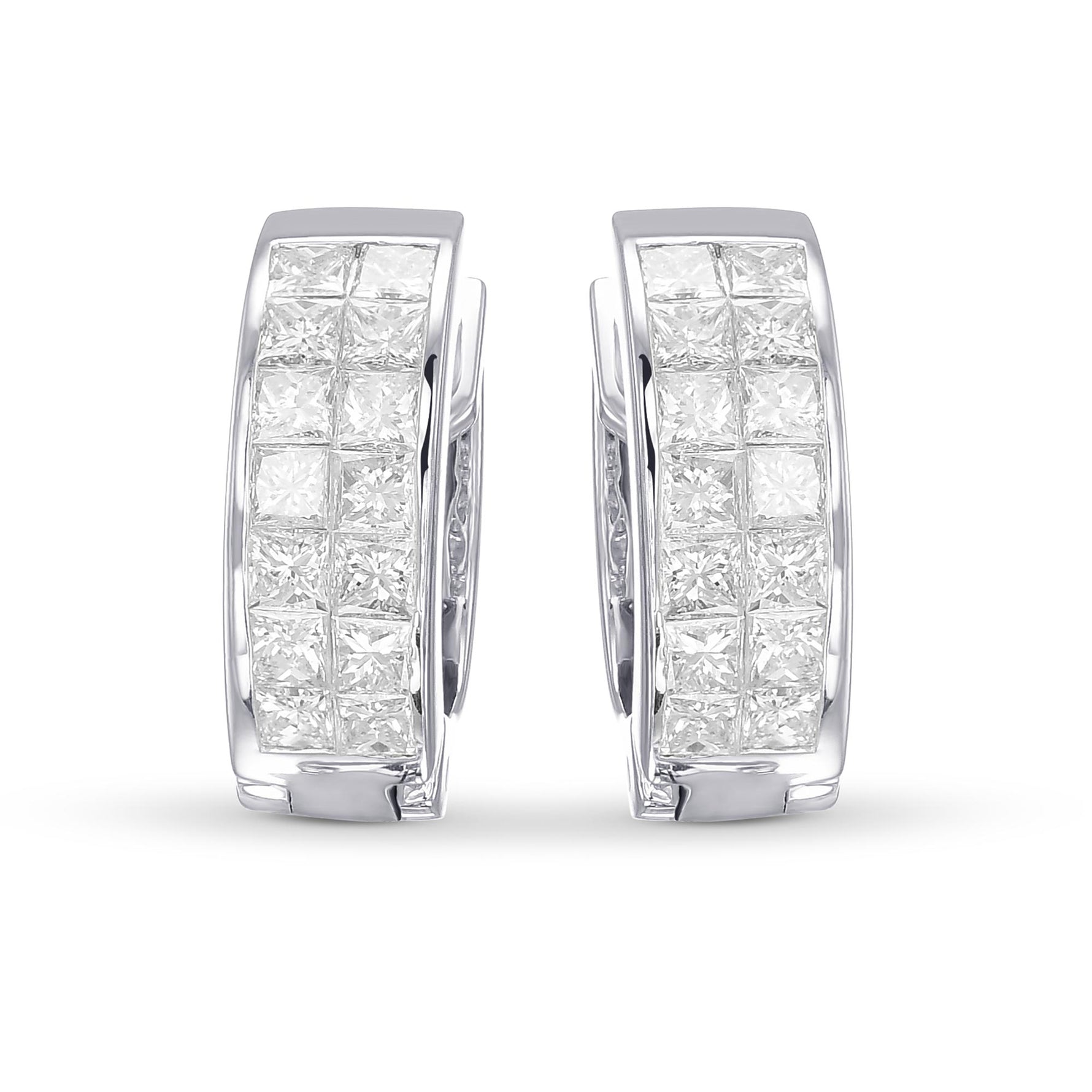 White Diamonds Princess Hoop Earrings