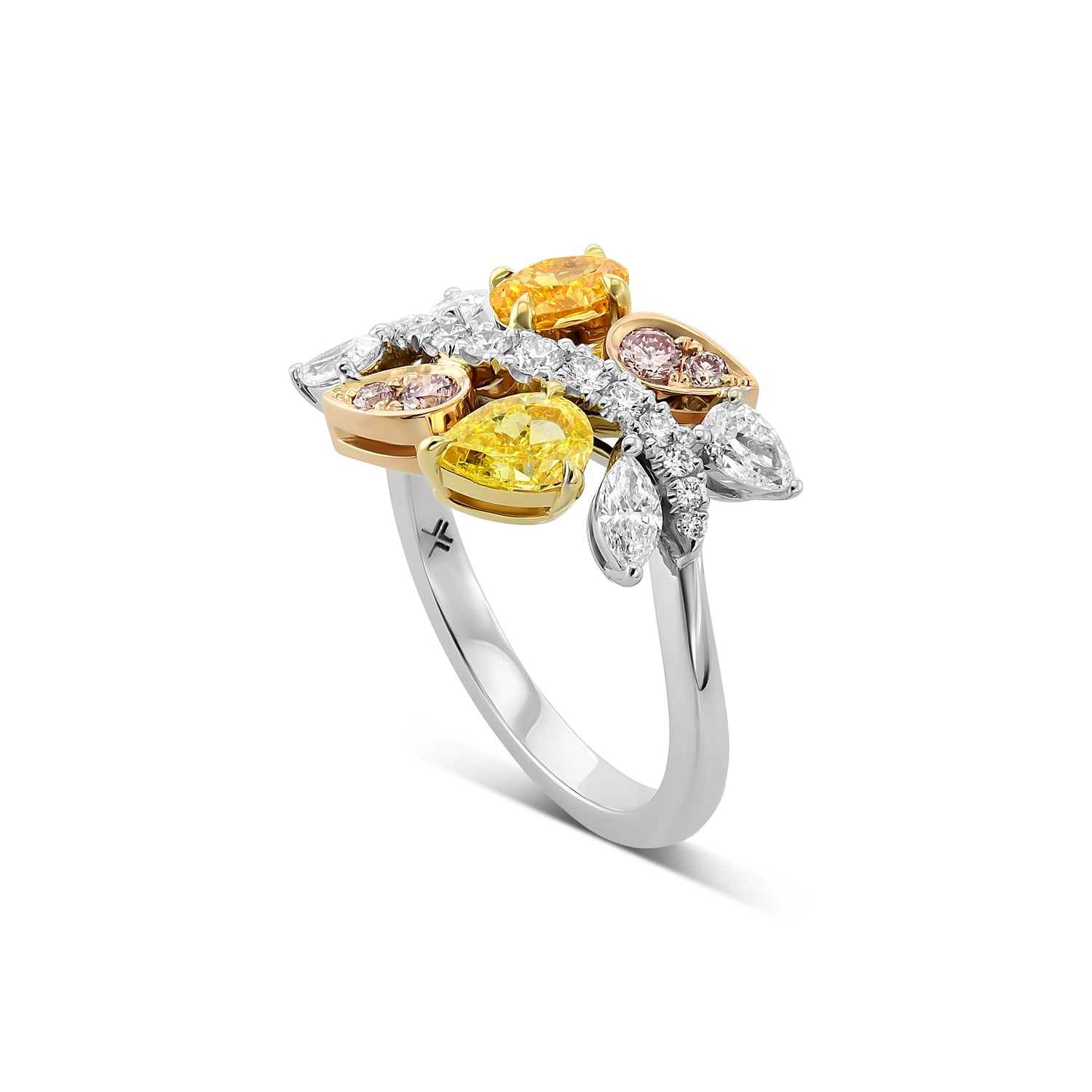 Multi-Color Diamond Cluster Couture Ring