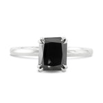 Radiant Fancy Black Solitaire Diamond Ring