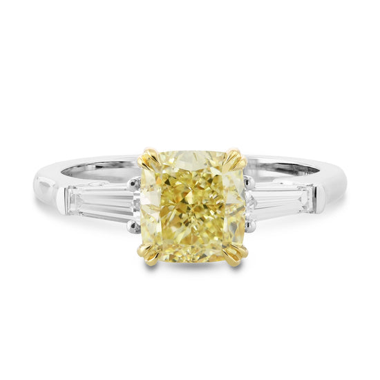 Fancy Yellow Three-stone Diamond Ring