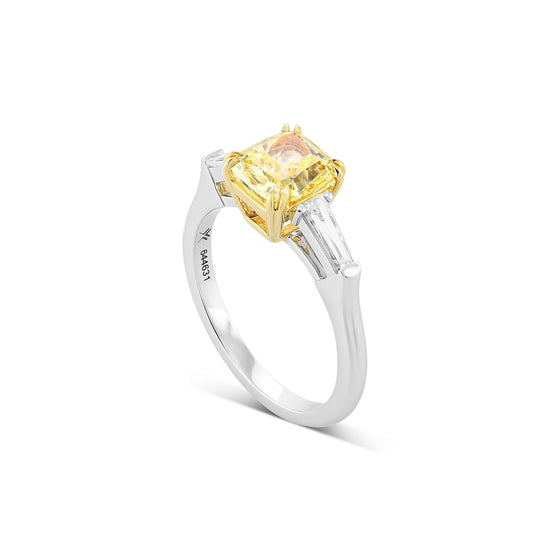 Fancy Yellow Three-stone Diamond Ring