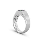 Classic Solitaire Green Sapphire Men's Ring