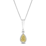 Fancy Light Yellow Pear Diamond Halo & Bail Pendant