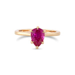 Pear Ruby Solitaire Ring
