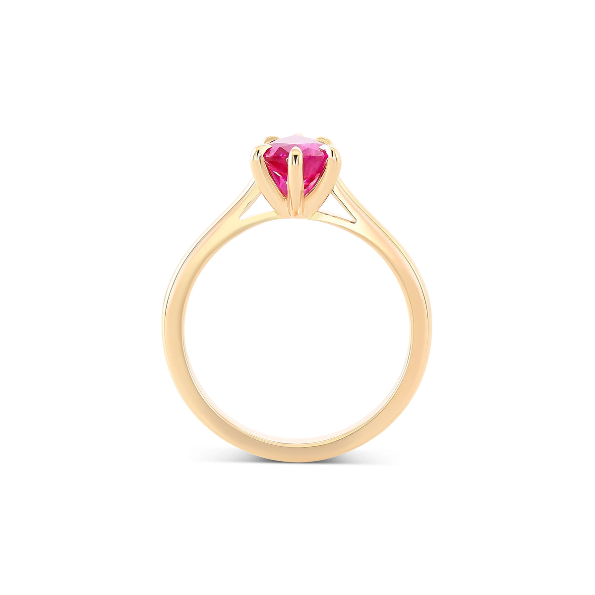 Pear Ruby Solitaire Ring
