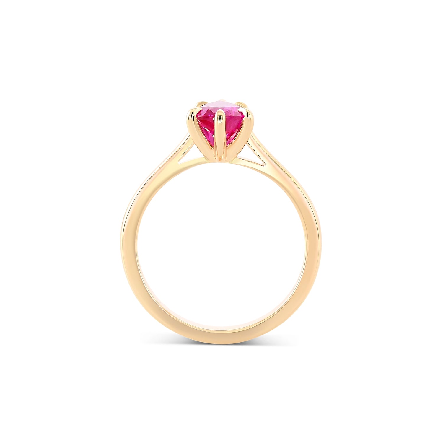 Pear Ruby Solitaire Ring
