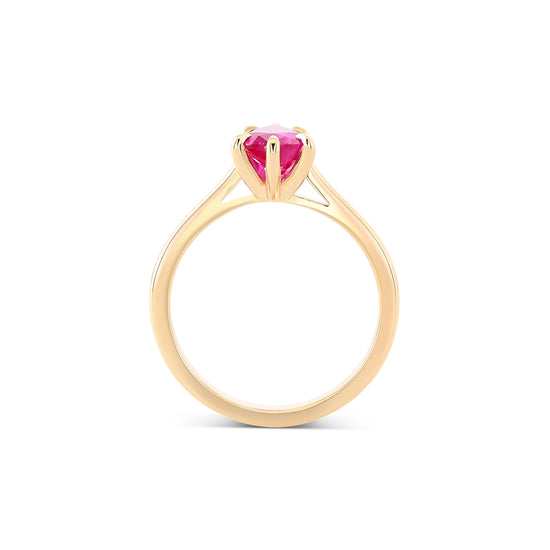 Pear Ruby Solitaire Ring