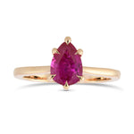 Pear Ruby Solitaire Ring