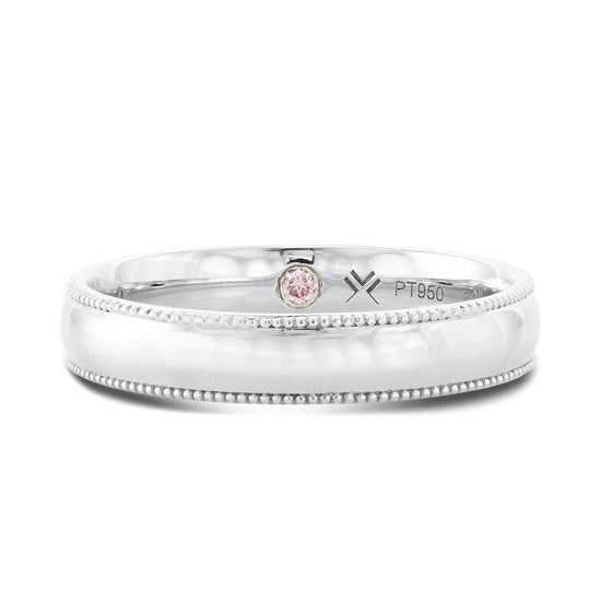  Fancy Pink Diamond Platinum Ring Band