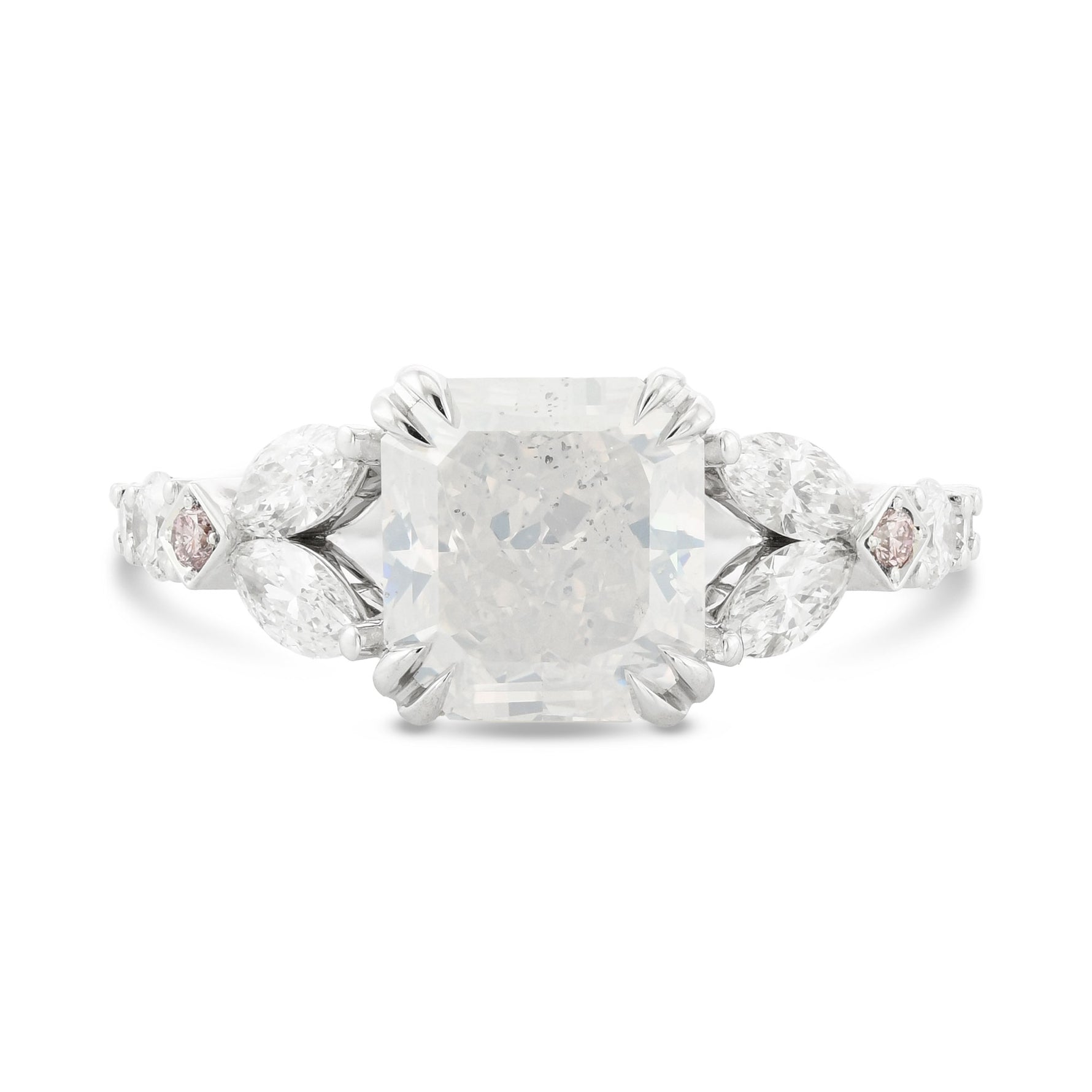 Fancy White Side-stone Diamond Ring