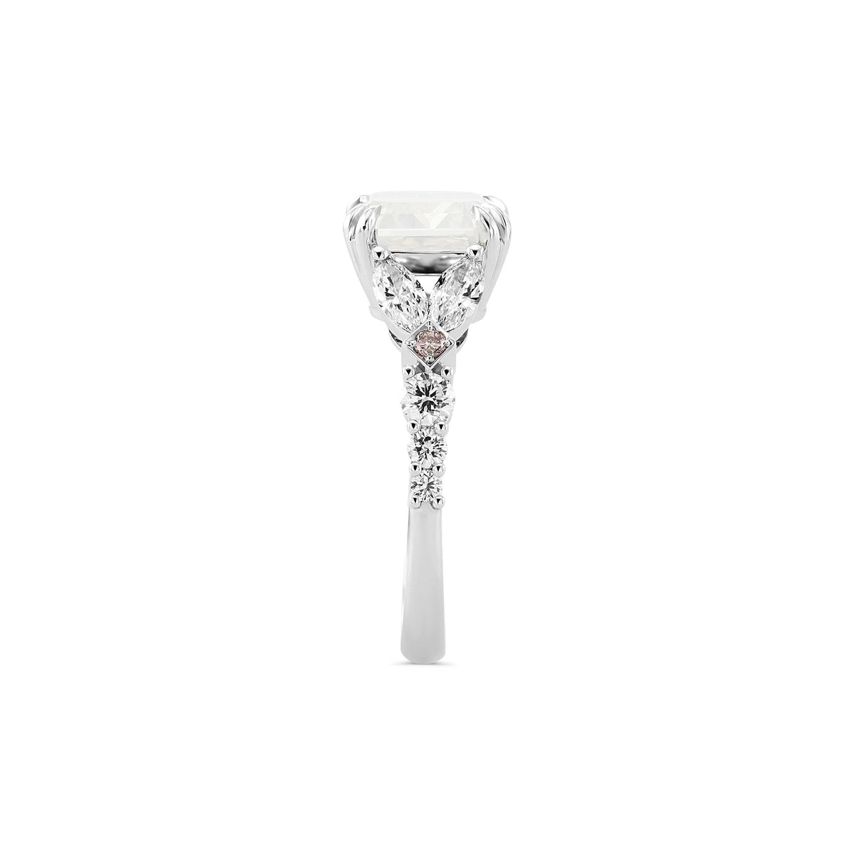 Fancy White Side-stone Diamond Ring