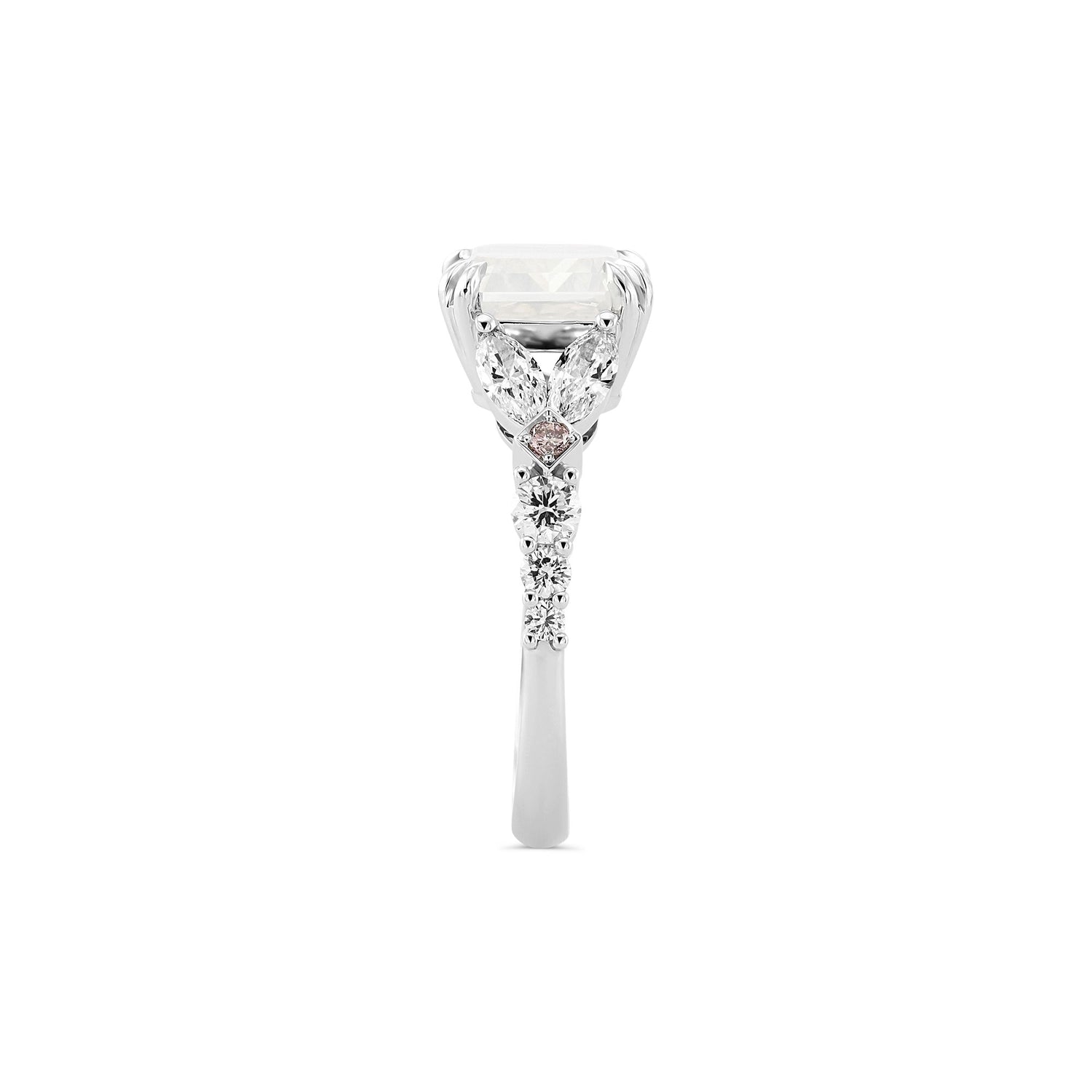 Fancy White Side-stone Diamond Ring