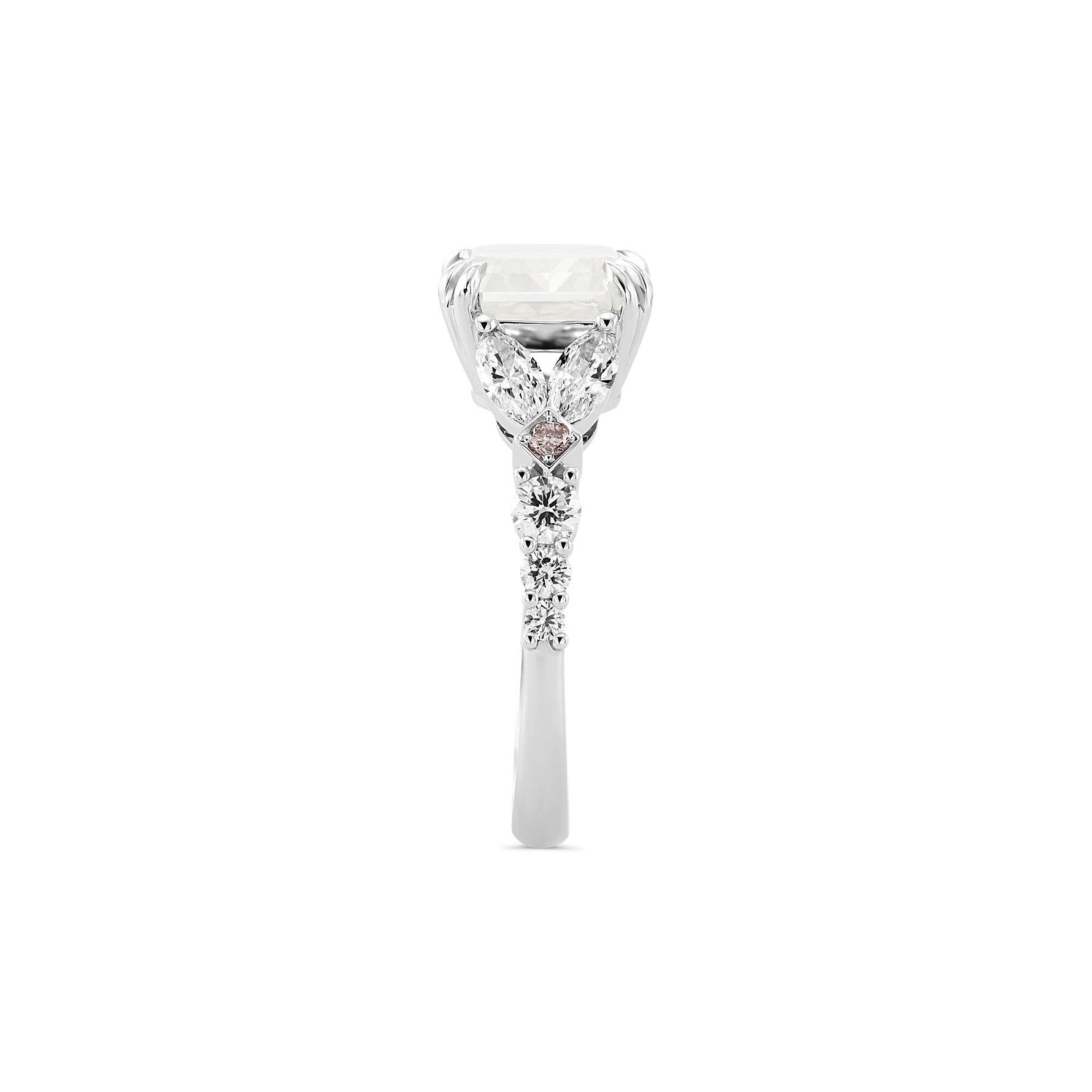 Fancy White Side-stone Diamond Ring