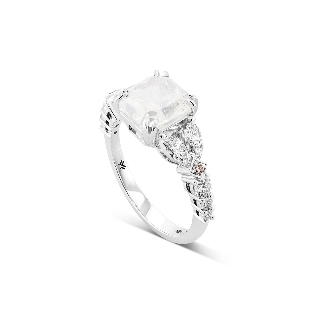 Fancy White Side-stone Diamond Ring