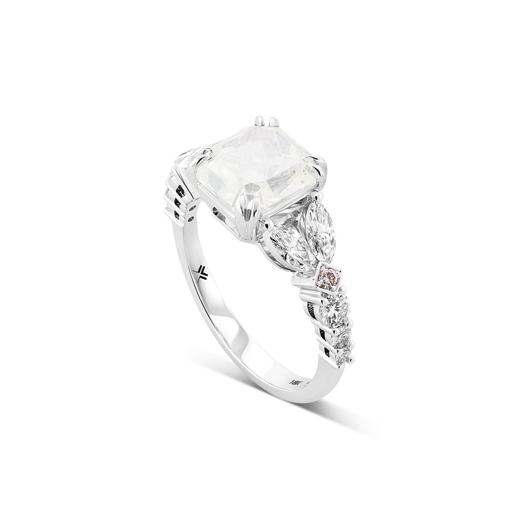 Fancy White Side-stone Diamond Ring