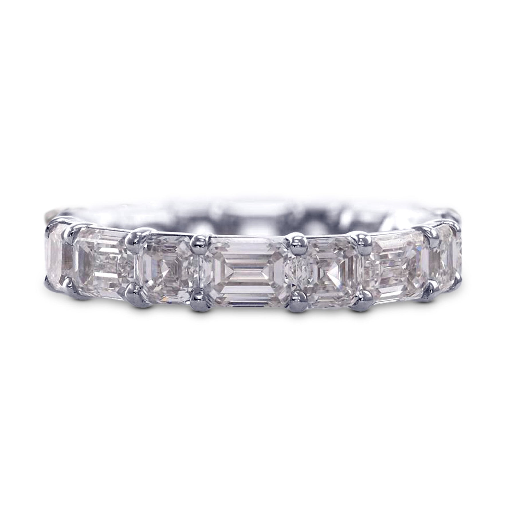 Emerald & Asscher-Cut Diamond Eternity Ring