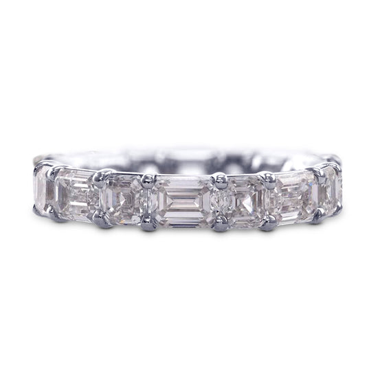 Emerald & Asscher-Cut Diamond Eternity Ring