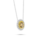 Fancy Yellow Brown Filigree Halo Diamond Pendant