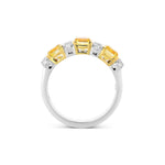 Three-stone Fancy Intense Yellow Diamond Band Ring