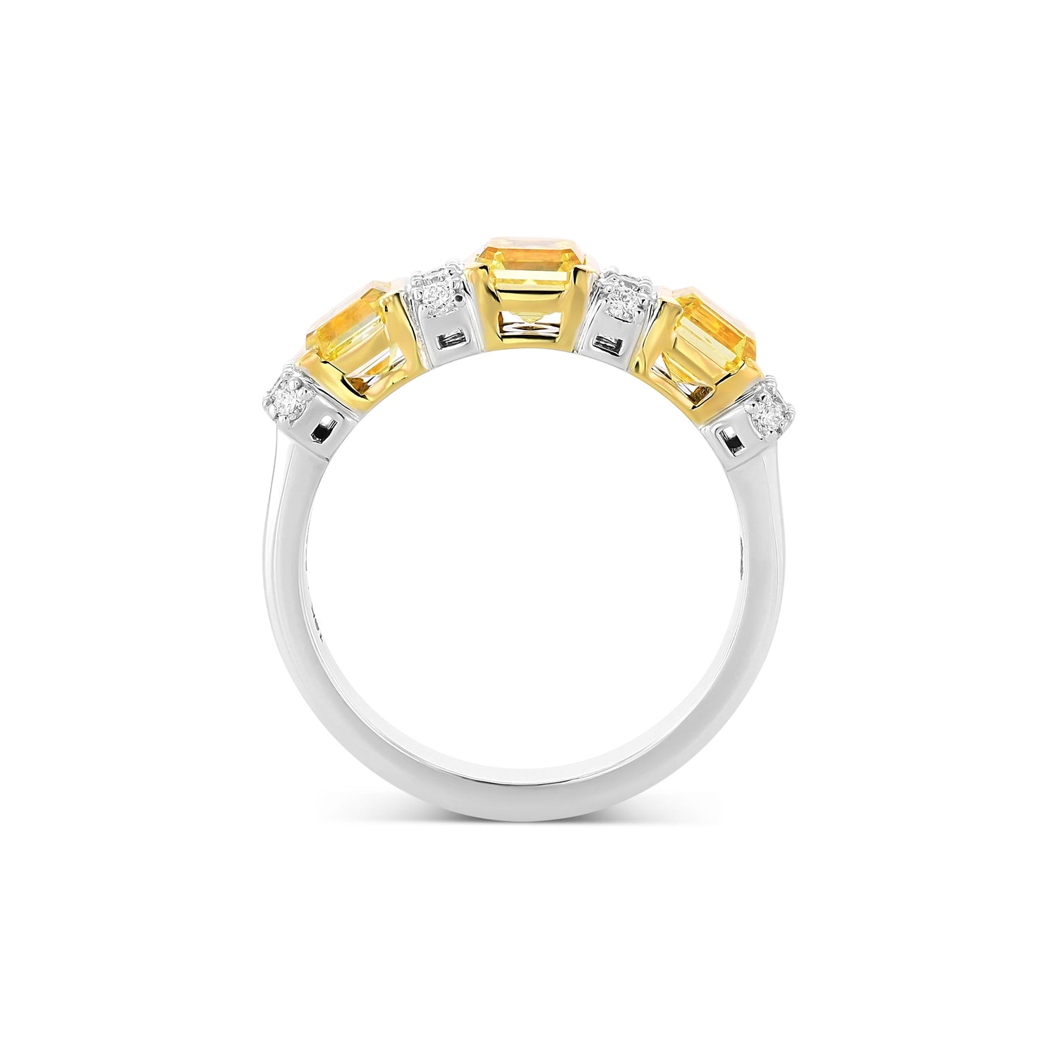 Three-stone Fancy Intense Yellow Diamond Band Ring