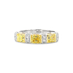 Three-stone Fancy Intense Yellow Diamond Band Ring