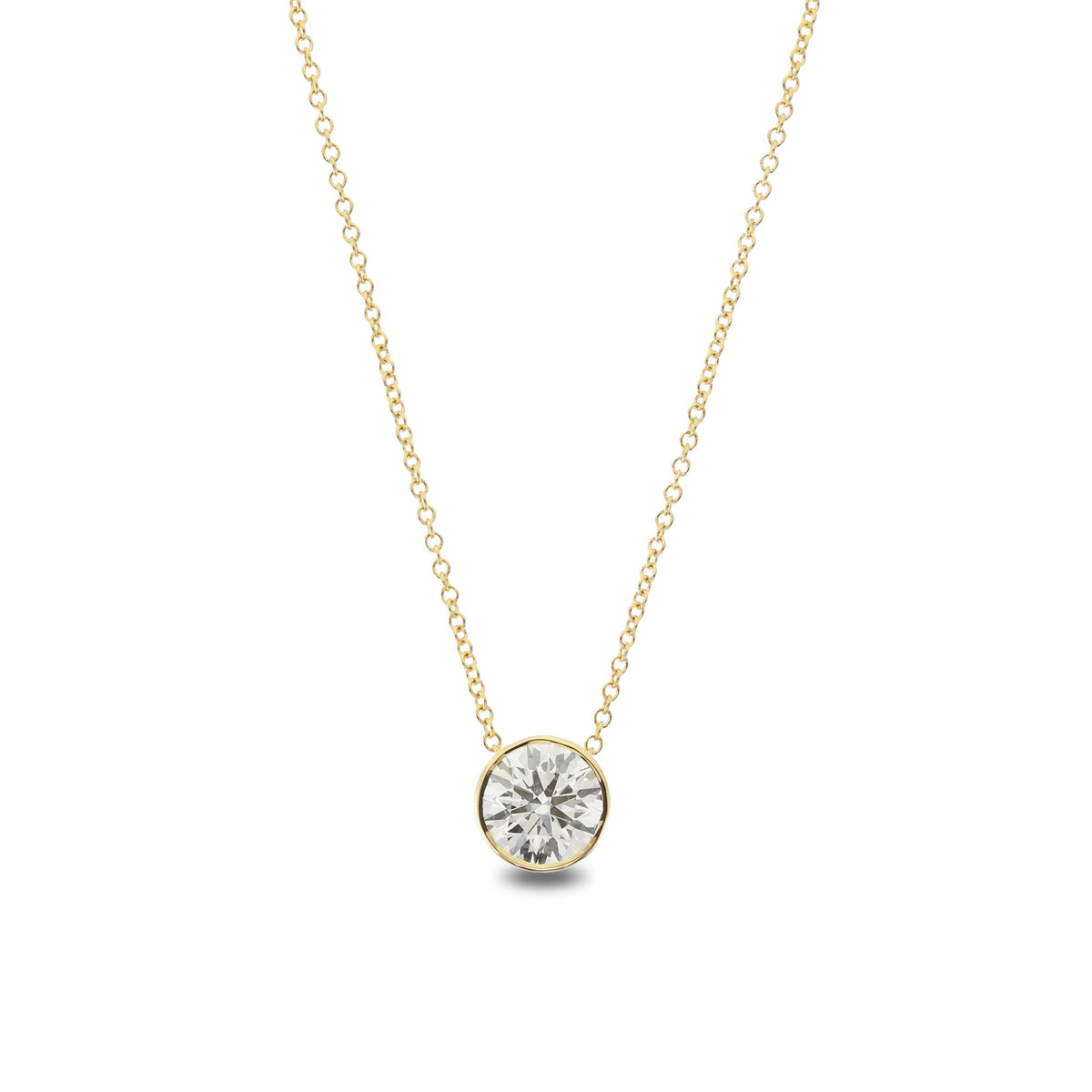 Solitaire Diamond Bezel Pendant