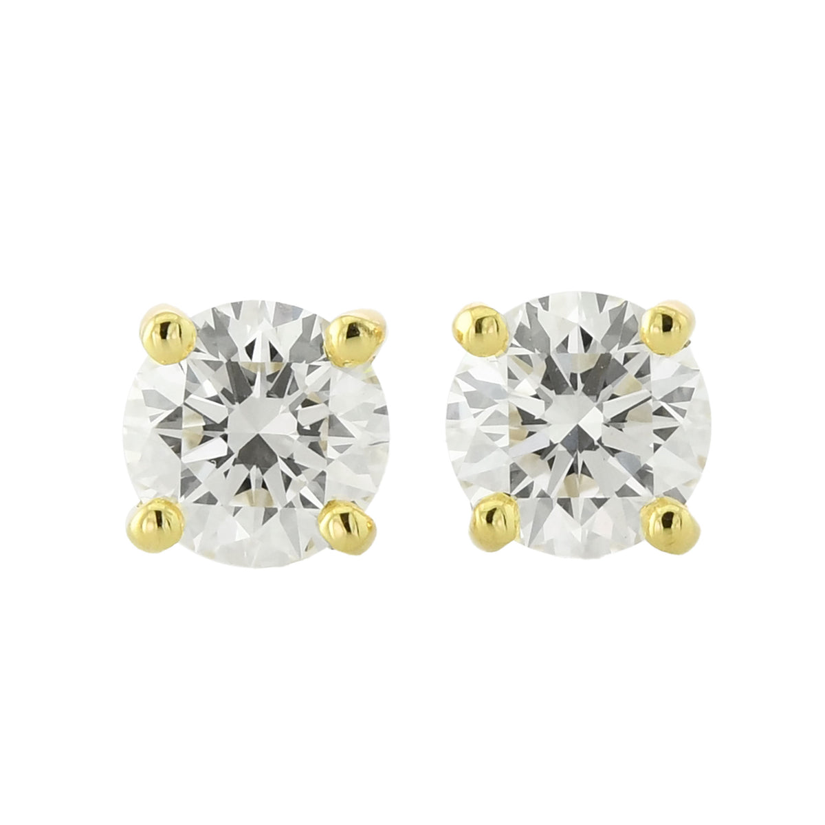 Round Brilliant Diamond Stud Earrings
