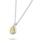 Fancy Yellow Pear Halo Pendant