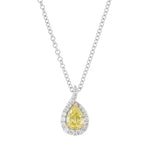 Fancy Yellow Pear Halo Pendant