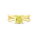Fancy Light Yellow Cushion Solitaire Diamond Ring