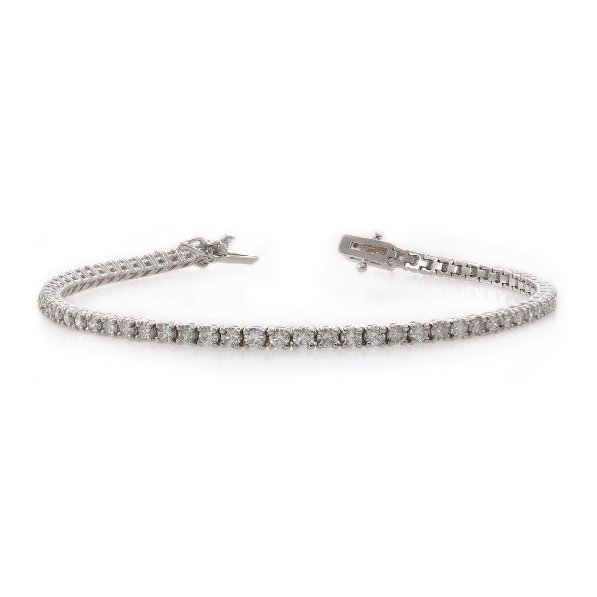Round White Diamond Tennis Bracelet