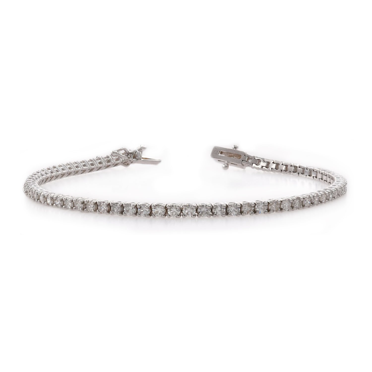 Round White Diamond Tennis Bracelet