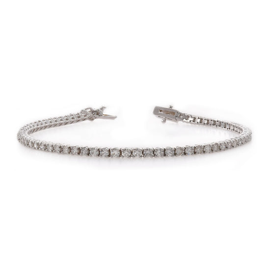 Round White Diamond Tennis Bracelet