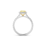 Fancy Intense Yellow Cushion Diamond Halo Ring