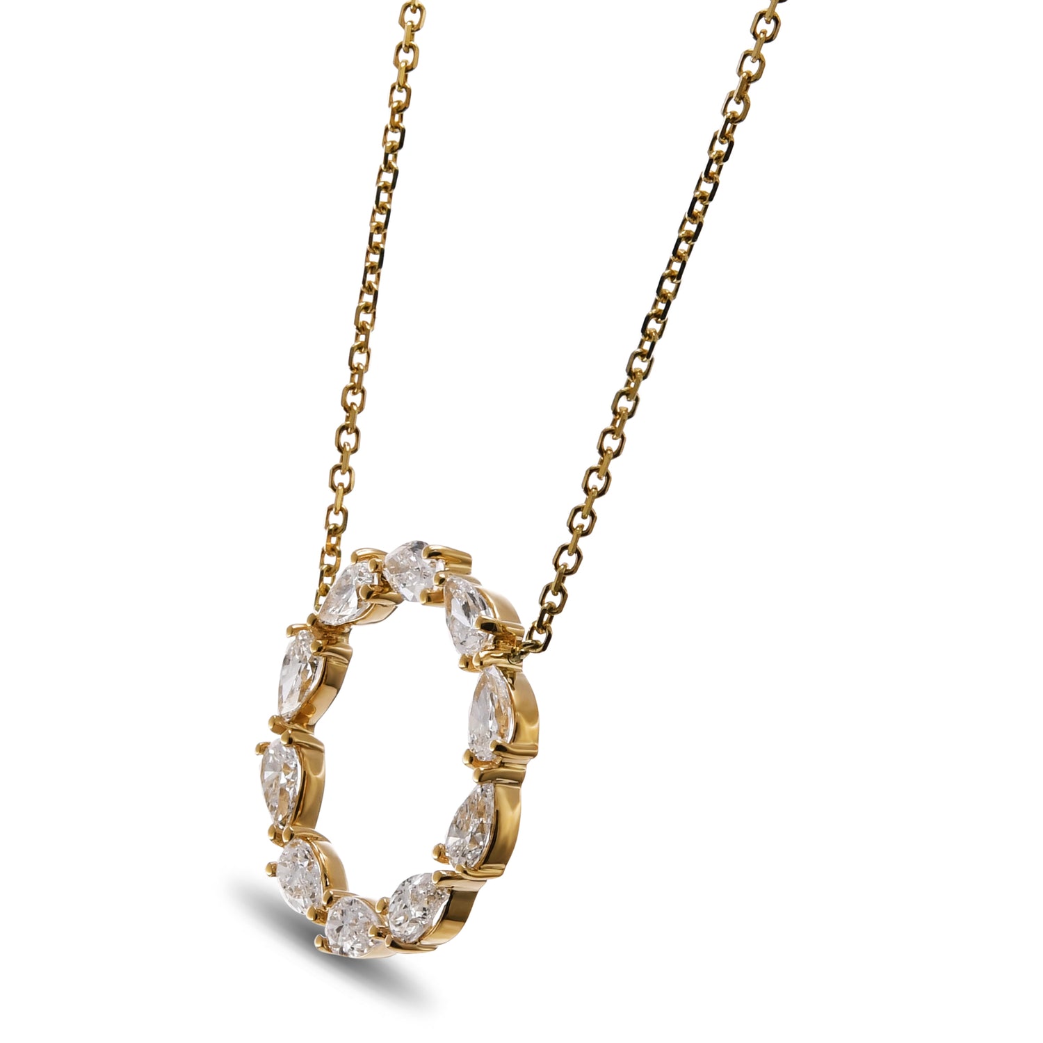 Hoop Pear White Diamond Pendant