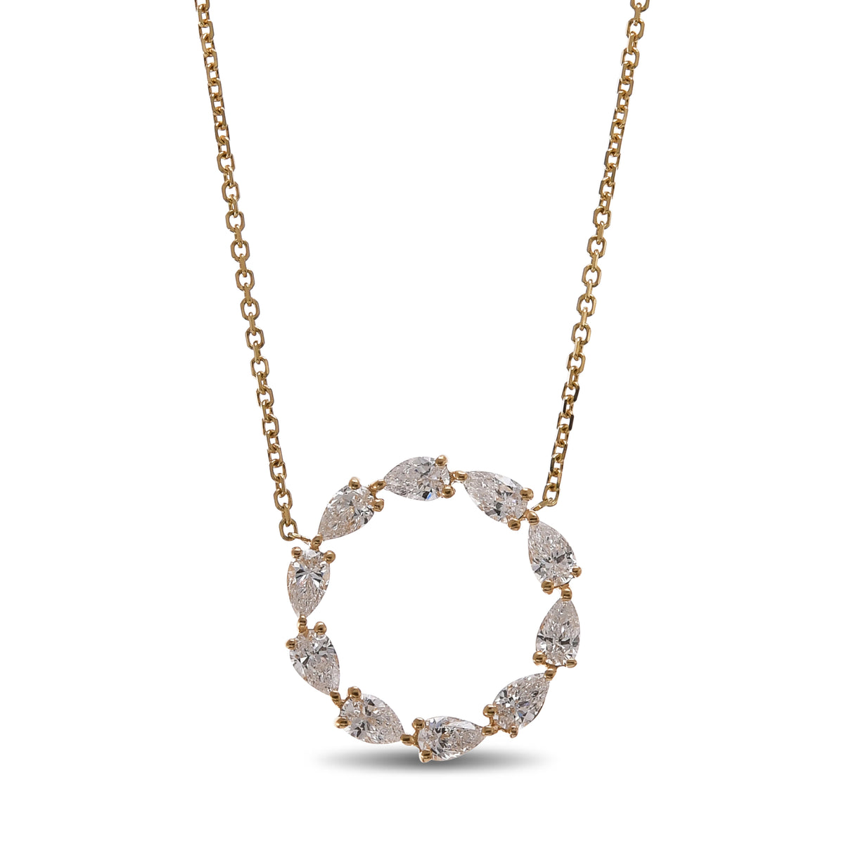 Hoop Pear White Diamond Pendant