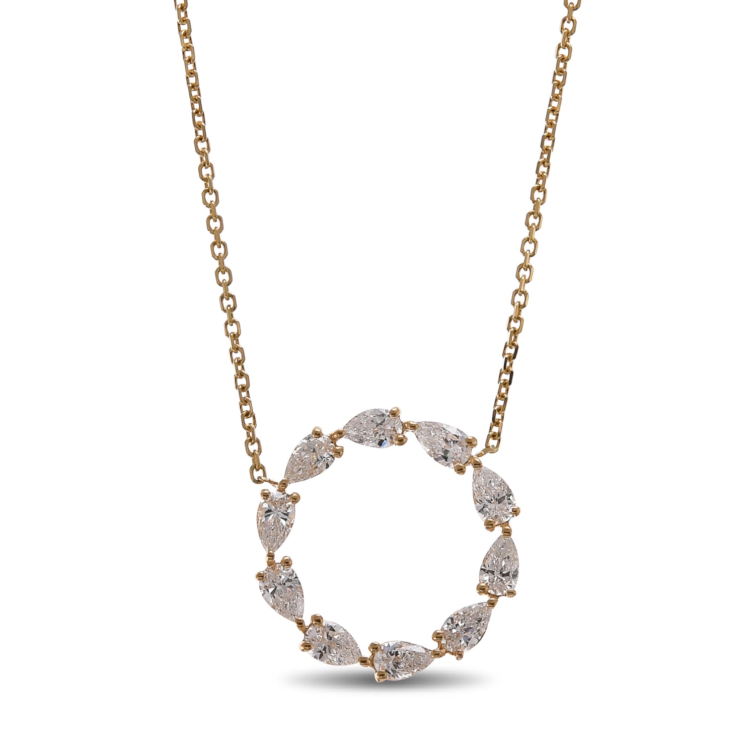 Hoop Pear White Diamond Pendant