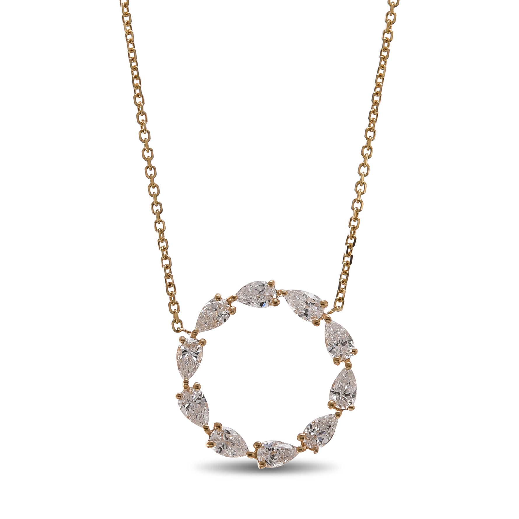 Hoop Pear White Diamond Pendant