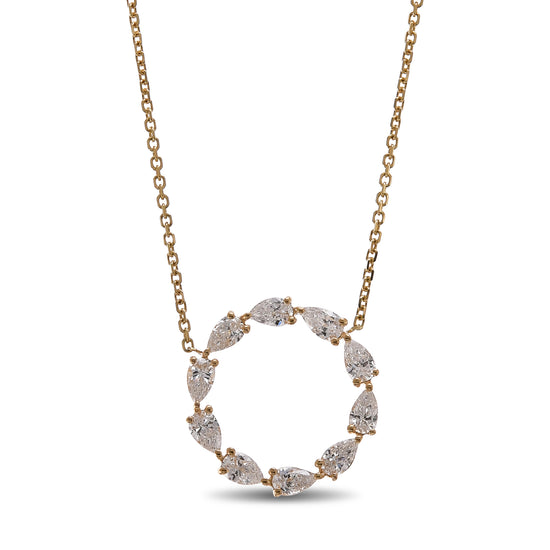 Hoop Pear White Diamond Pendant